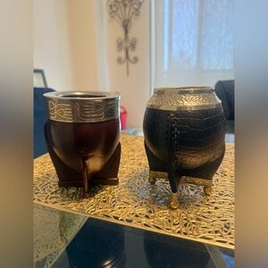 Imperiales Yerba mate. Both in leather